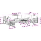  Set vanjskih sofa 11 kom. Bijela i krem Poliester | shoptok.hr
