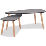 vidaXL set Stolića za Kavu 2 kom od Masivne Borovine Crni | shoptok.hr