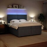  Krevet s oprugama i madracem tamnosivi 200x200 cm baršunasti | shoptok.hr