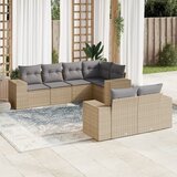 Maison Chic Seti vrtnega pohištva - Vrtna garnitura - Vrtni pohištvo set 7-delna z blazinami bež poli ratan, (21807713) | Shoptok.si