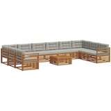  Setovi sofa 11 pcs Prirodna i svijetlo siva Čvrsto drvo akacije | shoptok.hr