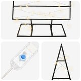  Metalna božićna jelka KUOPIO 150 cm Topla bijela - 150 cm Crna s LED svjetlima | shoptok.hr
