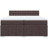  Krevet s oprugama i madracem tamnosmeđi 200x200 cm od tkanine | shoptok.hr