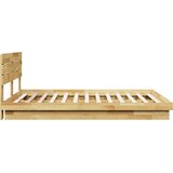  Okvir kreveta uzglavljem bez madraca 150x200 cm puno drvo hrast | Eponuda.com