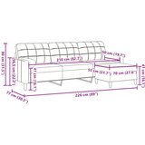  Trosjed s tabureom crni 210 cm baršunasti | shoptok.hr