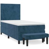 Box spring krevet s madracem tamnoplavi 100x200 cm baršunasti | shoptok.hr