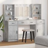  Set stola za oblačenje s LED s ladicama 3 pcs Betonski sivi | shoptok.hr