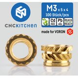 CNC Kitchen Threaded Inserts M3 VORON, M3 x 5 x 4 (100 pcs) Cene