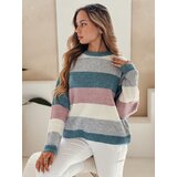 DStreet Damski sweter w paski CALVENA niebiesko-szary | Shoptok.si