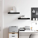  Plutajuće zidne police 2 kom sjajne crne 50 x 23 x 3,8 cm MDF | Eponuda.com