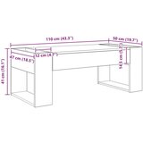  Stolić za kavu Siva Sonoma 110 x 50 x 41 cm Konstruirano drvo | shoptok.hr