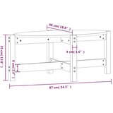  Stolić za kavu sivi 87 x 48 x 35 cm od masivne borovine | shoptok.hr