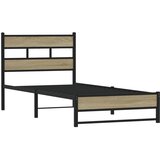  Metalni okvir kreveta bez madraca boja hrasta sonome 90x200 cm | shoptok.hr