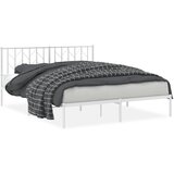 Maison Chic Kovinski Posteljni okvir - Dvoposteljna postelja - Zakonska postelja z vzglavjem bel 160x200 cm-J55, (21763321) | Shoptok.si