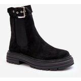 Kesi Chelsea suede boots with a massive sole, Black Ozaro cene