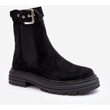 Kesi Chelsea suede boots with a massive sole, Black Ozaro Cijene