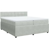  Krevet s oprugama i madracem svjetlosivi 200x200 cm baršunasti | shoptok.hr