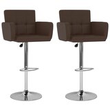 vidaXL Barski stolčki 2 kosa rjavo umetno usnje | Shoptok.si