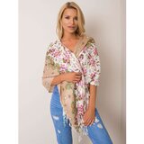 Fashion Hunters Beige scarf with a floral print Cene