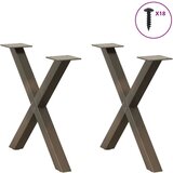 Noge kavne mize v obliki črke X 2 kosa 60x(42-43) cm jeklo, (21828586) | Shoptok.si