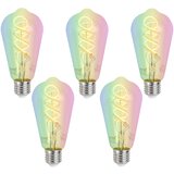 LUUMR Komplet 5 Pametne zatemljive LED žarnice E27 ST64 RGBW 4W 250lm 2700K | Shoptok.si