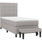  Okvir kreveta s oprugama i madrac svjetlosivi 80x200cm tkanina | shoptok.hr