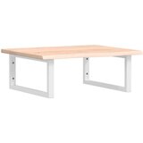  Zidna polica za Lavabo - Umivaonik od čelika i masivne hrastovine - Smeđa i bijela 60 x 50 x 2 cm 1 Pravokutno | shoptok.hr