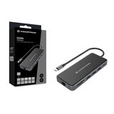 Conceptronic Notebook Dock - DONN15G (Ulaz: USB-C, Izlaz: 2xHDMI+VGA+USB-C PD:100W+3xUSB-A+RJ-45+SD/TF+AUX) | shoptok.hr