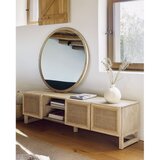 Kave Home Stensko ogledalo z lesenim okvirjem ø 80 cm Alum – | Shoptok.si