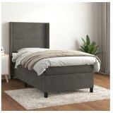  Box spring postelja z vzmetnico temno siv 90x190 cm žamet | Shoptok.si