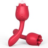 Paloqueth Rose Clitoris Vibrator with 9 Rotating Vibration Modes Red Cene