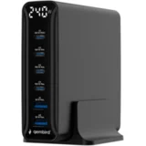 station USB brzi/quick punjač GEMBIRD, 6-port 240 W GaN USB fast charger, black, TA-UC-2A4C-PD240-01-BK