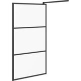 vidaXL Pregrada za tuširanje 100 x 195 cm s mutnim staklom ESG crna | shoptok.hr