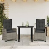  3-dijelni vrtni blagovaonski set sivi od poliratana Siva Dužina stola 80 cm | Shoptok.si