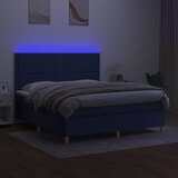  box spring s madracem LED plavi 180x200 cm od tkanine | shoptok.hr