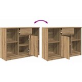  Komoda s ladicama artisan hrast 101x35x76 cm konstruirano drvo | shoptok.hr