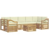  Set vanjskih sofa 8 kom. Bijela i krem Poliester | shoptok.hr