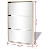vidaXL Ormarić za Cipele s Ogledalom Boja Hrastovine 63x17x102,5 cm | shoptok.hr