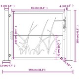  Vrtna vrata antracit 100x100 cm dizajn s čeličnim travom | shoptok.hr
