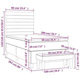  Okvir kreveta s oprugama i madrac svjetlosivi 90x200cm tkanina | shoptok.hr
