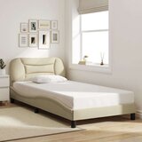 vidaXL Posteljni okvir z vzglavjem krem 100x200 cm blago | Shoptok.si