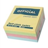  Blok samolepilnih lističev Official, 76 x 76 mm, barvni Cene