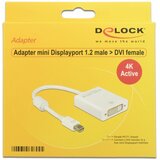 Delock adapter mini DisplayPort-DVI Aktivni 20cm 4k bel 62604, (21028195) | Shoptok.si