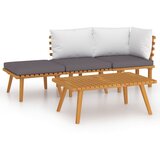 The Living Store Vrtna sedežna garnitura 4-delna z blazinami trden akacijev les - Vrtna Sedežna Garnitura, (21421629) | Shoptok.si