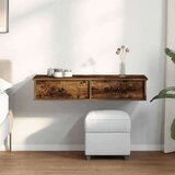 vidaXL Stenska polica s predali dimljen hrast 100x37,5x19 cm inž. les | Shoptok.si