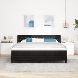 Box Postelja z vzmetnico Črna 180x200 cm Žamet, (22052905) | Shoptok.si