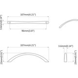 Drška 2 pcs Srebrno 107 x 3.6 x 23 mm Nehrđajući čelik | Eponuda.ba