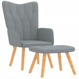The Living Store Stol za sproščanje s stolčkom svetlo sivo blago - Stol Za Sproščanje, (21420496) | Shoptok.si