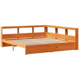  Krevet s policama s uzglavljem 2 pcs Vosak smeđa 200 x 200 cm | shoptok.hr