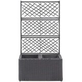 vidaXL Visoka greda z oporno mrežo in 2 loncema 58x30x107 cm črna, (20618507) | Shoptok.si
